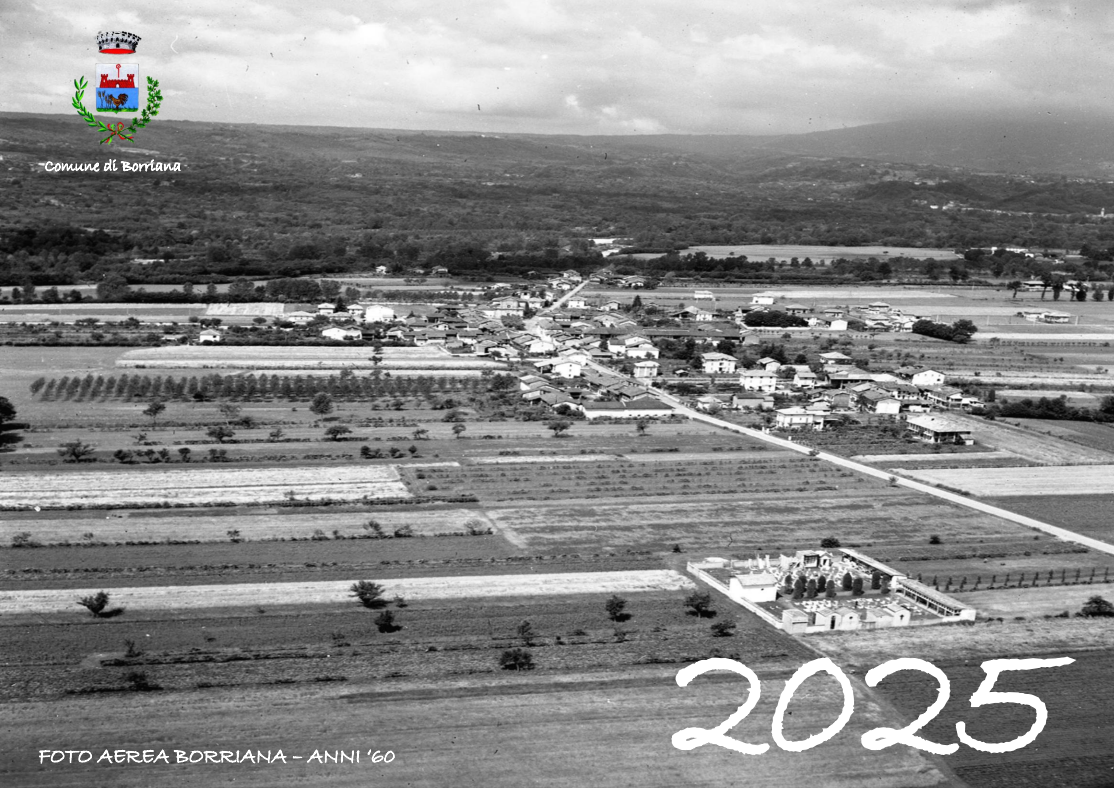 Foto aerea del comune di Borriana negli anni '60