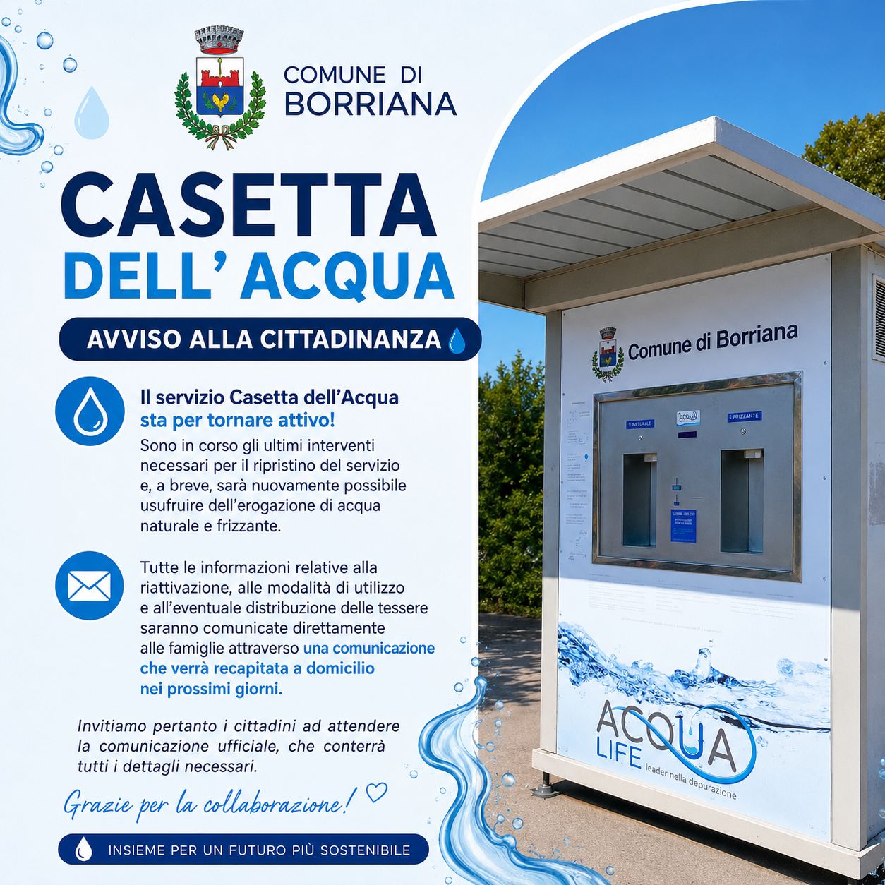Casetta Acqua Avviso